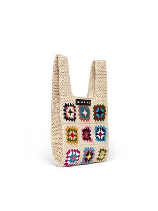 MARNI MARKET FLORAL PATCHWORK CROCHET SHOPPING BAG