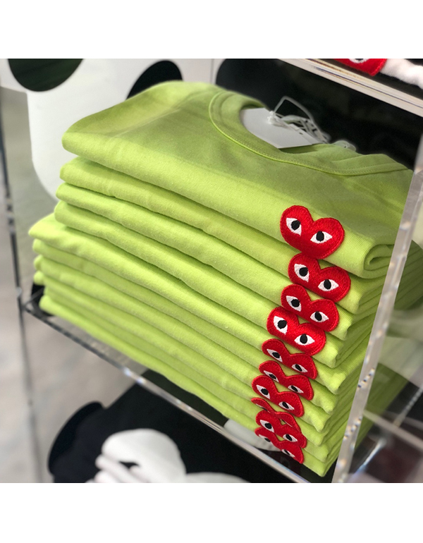 COMME DES GARCONS PLAY RED HEART MUJI T-Shirt (GREEN)