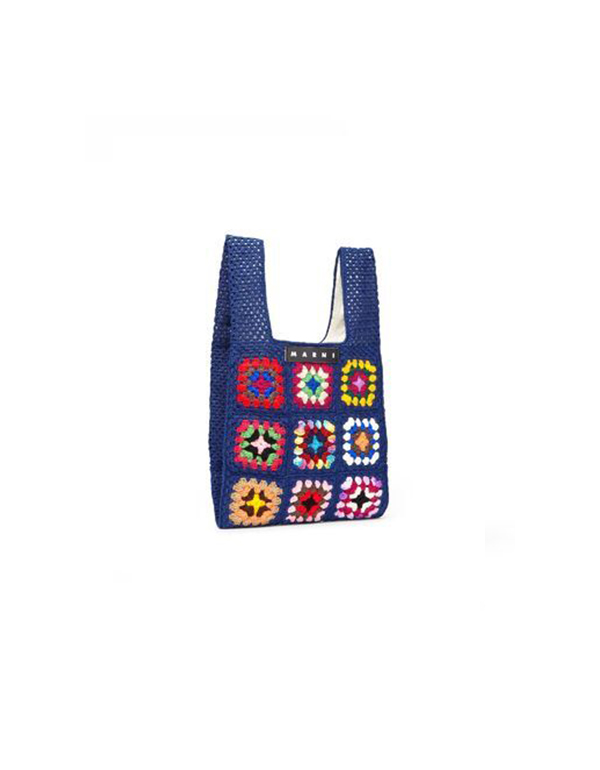 MARNI MARKET FLORAL PATCHWORK CROCHET SHOPPING BAG