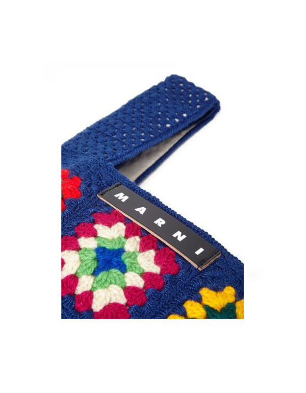 MARNI MARKET FLORAL PATCHWORK CROCHET SHOPPING BAG