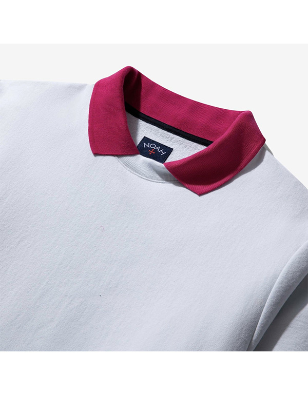 NOAH Polo Collar Crewneck ( Blue Ice/Red Violet )