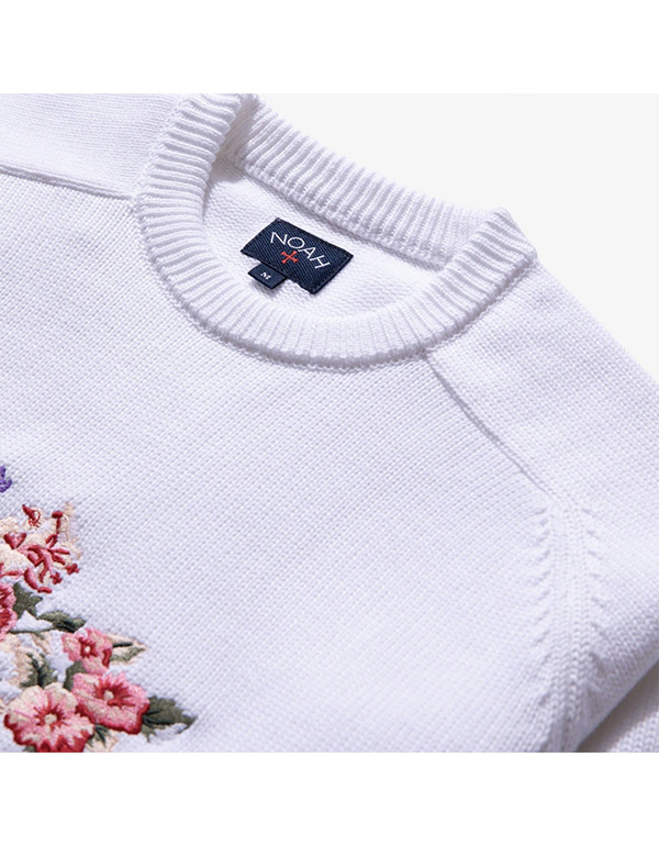 NOAH Embroidered Cotton Sweater ( White )