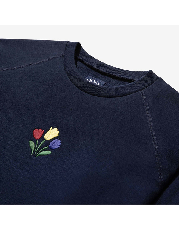 NOAH Embroidered Tulips Crewneck