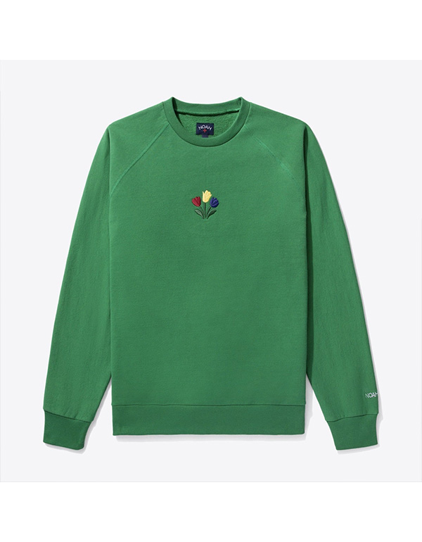 NOAH Embroidered Tulips Crewneck