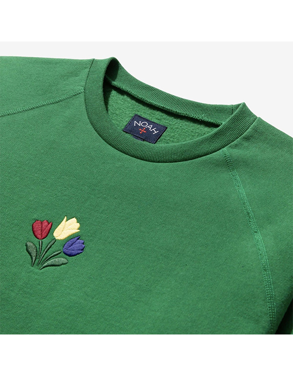 NOAH Embroidered Tulips Crewneck