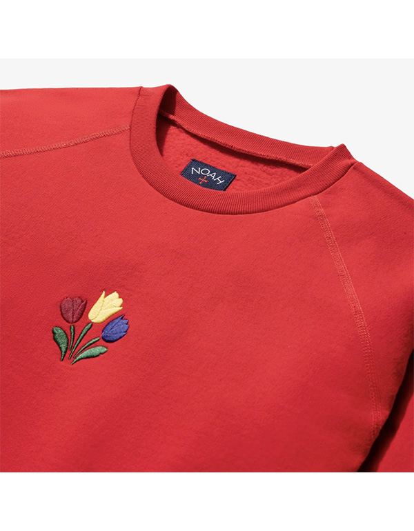 NOAH Embroidered Tulips Crewneck