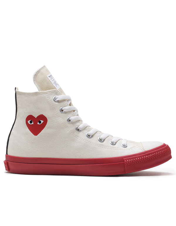 COMME DES GARCONS PLAY x CONVERSE CHUCK TAYLOW HI WHITE