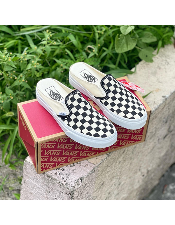 VANS SLIP ON MULE CHECK BLK/WHT