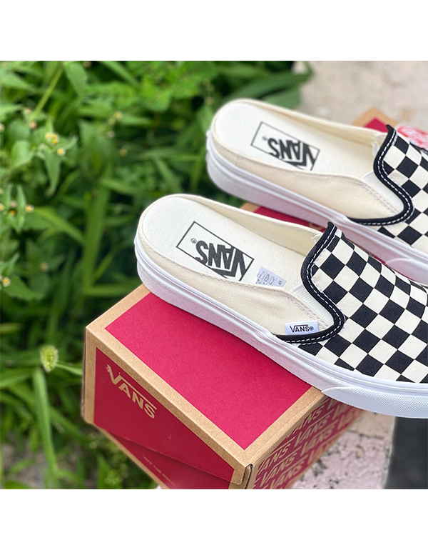 VANS SLIP ON MULE CHECK BLK/WHT