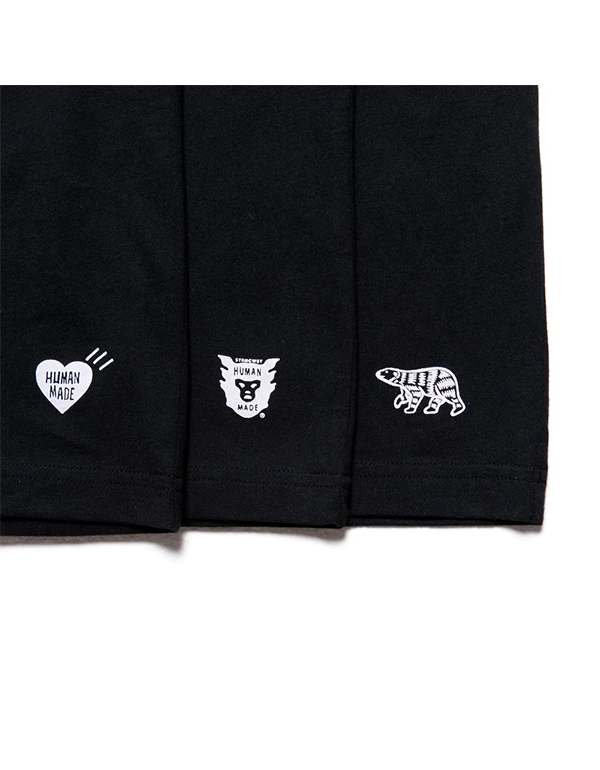 HUMAN MADE 3PACK T-SHIRT BLACK