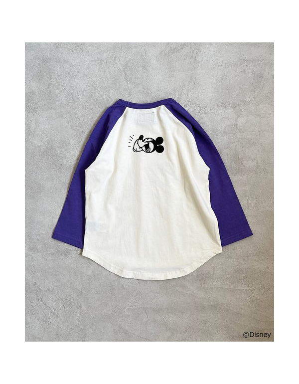 MARKEYS MICKEY MOUSE COLOR RAGLAN LONG TEE PURPLE