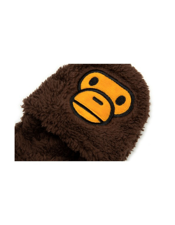 A BATHING APE BABY MILO FLEECE GLOVES BROWN