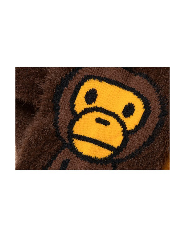 A BATHING APE BABY MILO FLEECE SOCKS BROWN