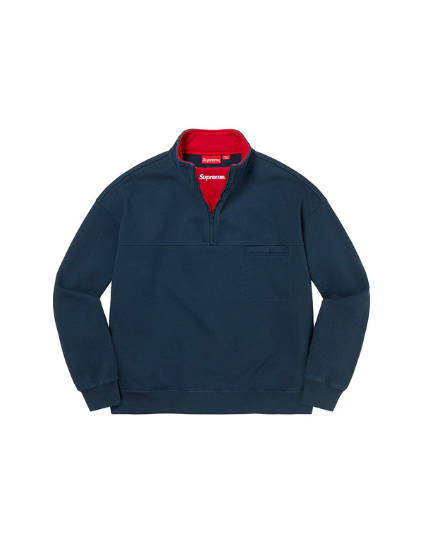 Supreme Washed Half Zip Pullover