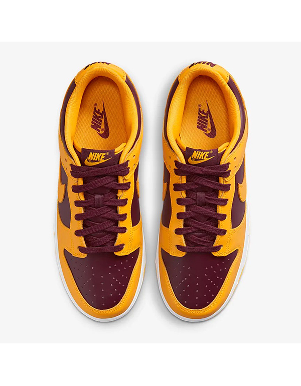 NIKE DUNK LOW RETRO UNIVERSITY GOLD AND DEEP MAROON