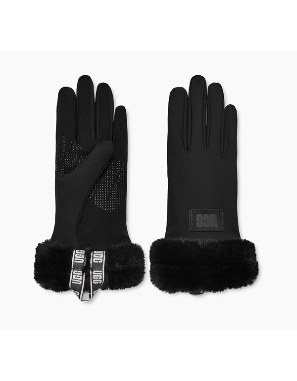 UGG STRETCH FAUX FUR GLOVE BLACK